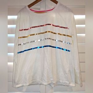 Boden Long Sleeve T Shirt w/ metallic stripes